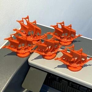 5Pcs Red Sailboat Miniatures War of the Ring Board Game Role Playing Figures DND - Picture 1 of 5