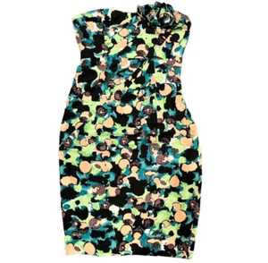 Catherine Malandrino multicolor strapless dress stretch zipper closure sz 4 - Picture 1 of 6