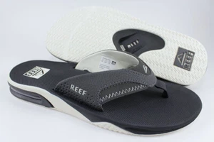 REEF FANNING RAVEN GRAY/BLACK/WHITE FLIP FLOPS THONG SANDALS BEACH US MENS SIZES - Picture 1 of 9