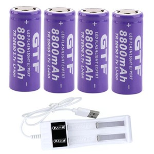 26650 8800mAh 3.7V Li-ion Rechargeable Battery For LED Flashlight Toy &Charger