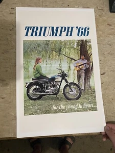 Vintage 1966 Triumph Motorcycle Poster Advertisement T546 - Bild 1 von 1