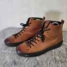 ECCO Soft 8 High Top Brown Leather Lace Up Boots EU 41 Womens 10 Mens 7 EUC