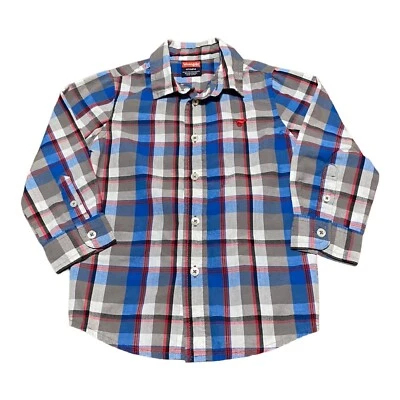 WRANGLER 男孩衬衫 学步儿童 4T 长袖格子纽扣上衣 — 第 1/4 张图片