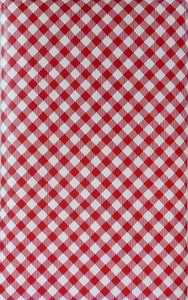 Gingham Small Check Bias Pattern Red/Blue Vinyl Flannel Bk Tablecloth Var Sizes - Picture 1 of 6