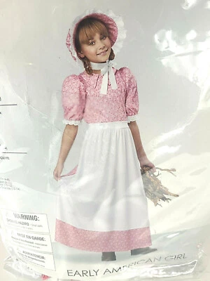 Fantasia de Halloween feminina início da pradaria americana Cl (12-14) rosa branca - Imagem 1 de 4