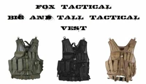 BIG & TALL 2XL/3XL Adjustable Assault Cross Draw MOLLE Tactical Vest OD GREEN - Picture 1 of 5