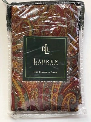 RARO! NUEVO 1 RALPH LAUREN *Gran almohada Barrington EURO SHAM PAISLEY multicolor Foto 1 de 4