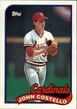 1989 Topps Baseball Rookie Card - JOHN COSTELLO #184 - St. Louis Cardinals
