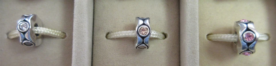 AUTÉNTICO CHAMILIA PLATA ESTERLINA OJOS DE GATO JB-12A MELOCOTÓN JB-12C ROSA DIJE ABALORIO Foto 1 de 1