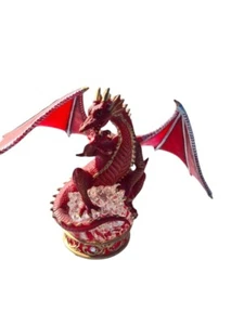 The Hamilton Collection Guardian Red Dragon Figurine With Svenka Crystal 7.75" - Picture 1 of 5