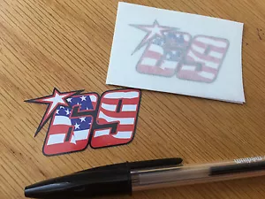 Nicky Hayden No69 amerikanische Flagge Rennnummern (sehr kleines Paar) - Bild 1 von 1