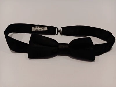 复古领结黑色缎面可调节 — 第 1/2 张图片