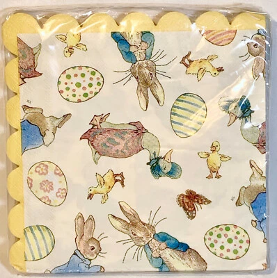 Beatrix Potter Peter Rabbit Party, Shower, Easter Scalloped Edge Paper Napkins - Image 1 of 2