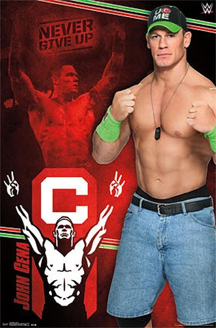 John Cena NEVER GIVE UP (2014) Rare WWE Wrestling Official 22x34 Wall POSTER Cover