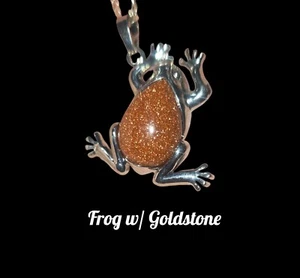 Colgante RANA de ley con collar de piedras preciosas de PIEDRA SOLAR - Imagen 1 de 1