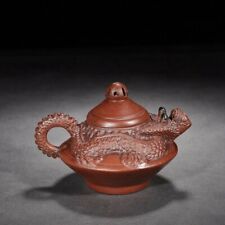 China Yixing Clay Pottery Handmade Dragon Pan Loong Beast Tea pot Teapot