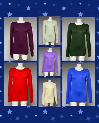 Ex Dorothy Perkins Button Sleeve Detail Fine Knit Sweater Jumper 7 Colours 10-18 - Image 1 of 4