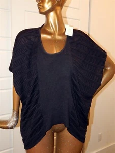 Maglione oversize nuovo Eileen Fisher nero Bateau Box Top taglia M - Foto 1 di 4