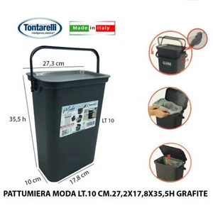 PATTUMIERA MODA LT.10 CM.27,2X17,8X35,5h con coperchio e manico - Imagen 1 de 3