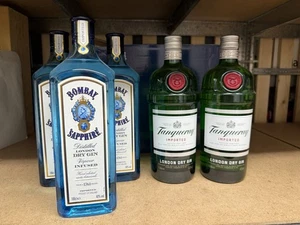 3 x 1L Bombay Sapphire Gin / 2 x 1L Tanqueray Gin Set LED Neu & OVP - Bild 1 von 4