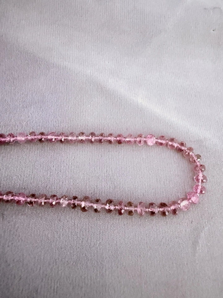 "Collar de cuentas facetadas graduadas turmalina rubelita 14k GF AAA 24""" Foto 1 de 4