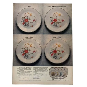 Corelle Livingware Wildflower Pattern Dishes Vintage Magazine Print Ad 1980 - Picture 1 of 2