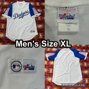 Camiseta blanca vintage RARA de los Dodgers de Los Ángeles para hombre talla XL majestuosa hecha en Estados Unidos MLB - Imagen 1 de 14