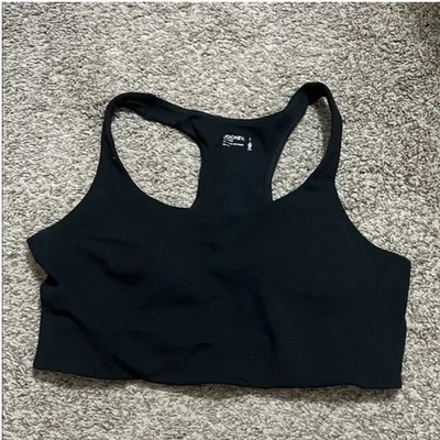 Jockey Black Racerback Sports Bra with Built In Padding Size Large - Image 1 of 4