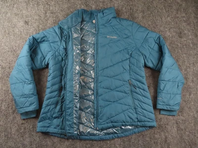 Columbia Chaqueta Mujer XL Azul Omni Aislamiento Térmico Puffer Invierno Abrigo Polvo Lite Foto 1 de 4