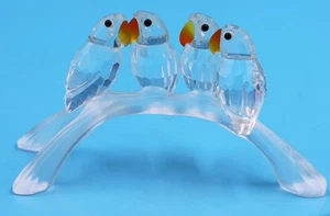 SWAROVSKI KRISTALL FIGUR - 4 LIEBESVÖGEL - PAPAGEIEN - - Bild 1 von 1