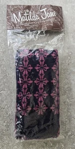 Vtg NWT MATILDA JANE XL Gothic Punk Y2K Argyle Black & Pink Lace Socks FREEUSHIP - Picture 1 of 5