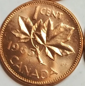 Moneda de 1 centavo Canadá 1965 cuentas pequeñas romas 5 sin circular - Imagen 1 de 4