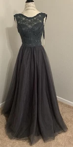 Mori Lee Brautjungfer, formell, Ballkleid, Größe 8, Farbe anthrazitgrau neu mit Etikett - Bild 1 von 19