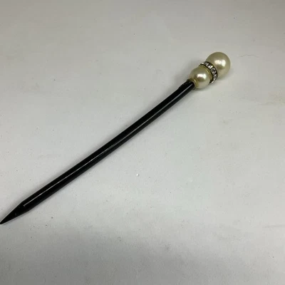Vintage  Pearl Rhinestone Black Hair Stick Accessory Picks Pins - Image 1 of 4