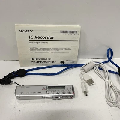 Sony Stereo Digital Voice Recorder IC Recorder ICD-SX46 MP3 - Tested Working - Image 1 of 4