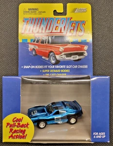 Johnny Lightning ThunderJets Javelin BL/CH #5 Pull Back Cars HO Scale NEW PM2-16 - Picture 1 of 2