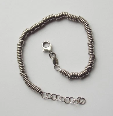 DYADEMA ITALY 925 STERLING SILVER BRACELET UNUSUAL CHUNKY MULTI RING THREADED - Image 1 of 4