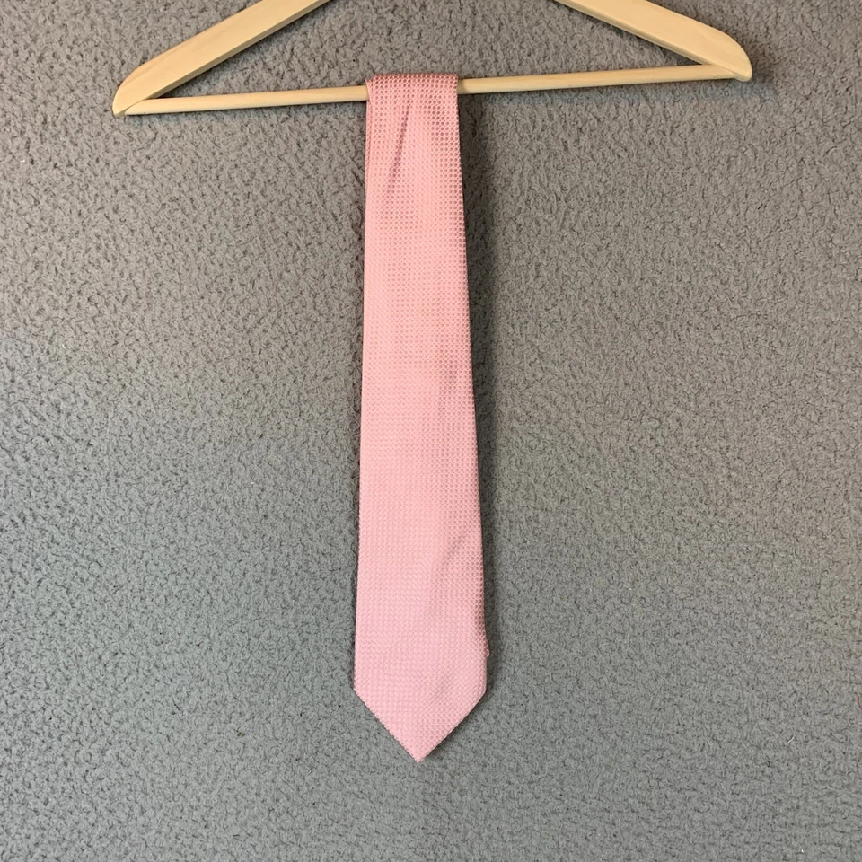 Corbata de cuello Laurant Bennet Milano rosa texturizada tejida ojo de pájaro negocios Foto 1 de 4