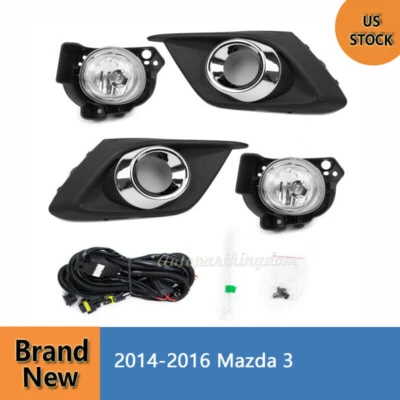 Bumper Fog Lights Driving Lamps WITH /Switch Mazda 3 Fit For 2014-2016 Mazda 3 - Image 1 of 4
