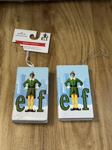 Hallmark 2021 Will Ferrell Buddy Elf VCR VHS Movie Christmas Ornaments - 2 Total - Picture 1 of 6
