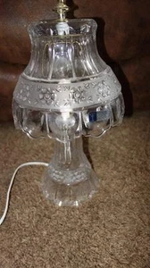 Vintage Lamp Crystal  13" High 8" Dome Beautiful - Picture 1 of 6
