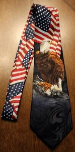 Neue neue Krawatte aus Polyester mit amerikanischer Flagge und Weißkopfseeadler! #2 - Bild 1 von 3