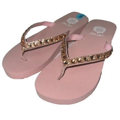 Chanclas caja amarilla rosa brillante estrás sandalias Saydee Foto 1 de 4