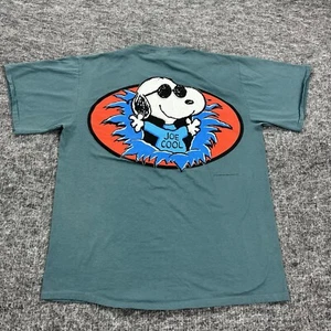 Vintage Snoopy Shirt Mens Extra Large Blue Single Stitch USA Peanuts Joe Cool - Picture 1 of 13