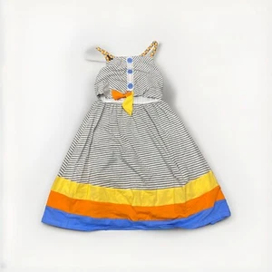 Jona Michelle Girls Sundress (Grey White Stripe 5) NWT - Picture 1 of 2