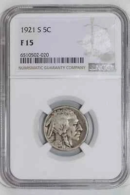 1921-S BUFFALO NICKEL NGC F15 - Image 1 of 2