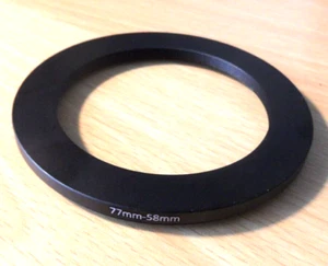 77mm-58mm STEPPING STEP -DOWN LENS FILTER RING ADAPTER 77mm-58mm - Picture 1 of 2