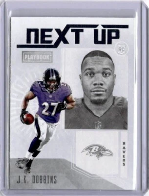 JK Dobbins 2020 Panini Playbook Next Up - Baltimore Ravens #NU-13 - Image 1 of 2