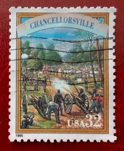 US 1995 32c Postally Used Civil War Chancellorsville Scott 2975p Superb 6170-1 - Picture 1 of 2
