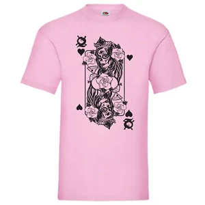 Zombie Queen Of Hearts Playing Card T-Shirt Gift - Picture 1 of 3